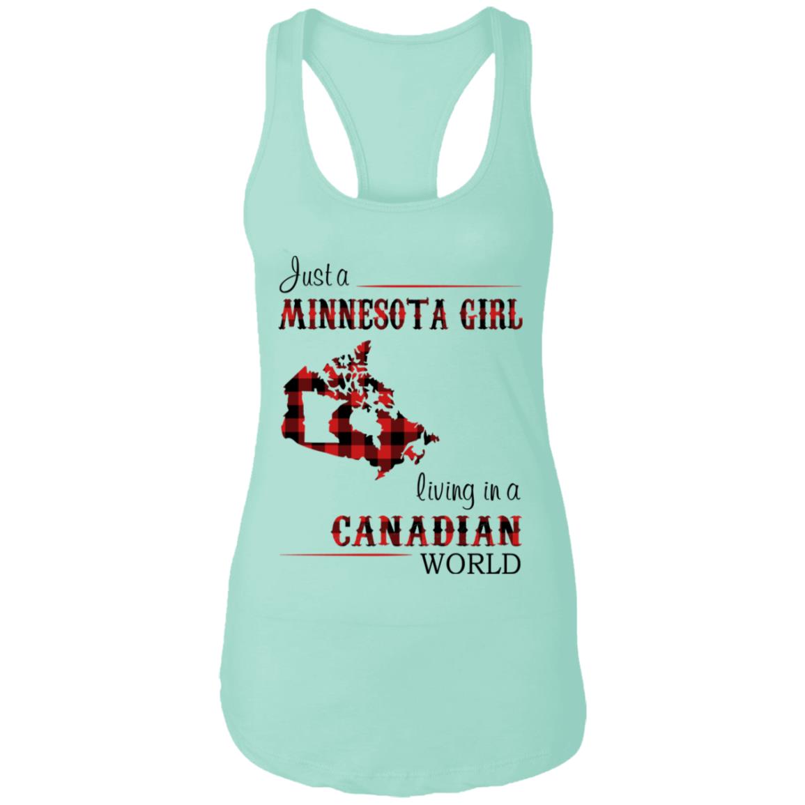 Just A Minnesota Girl Living In A Canadian World T Shirt - T-shirt Teezalo