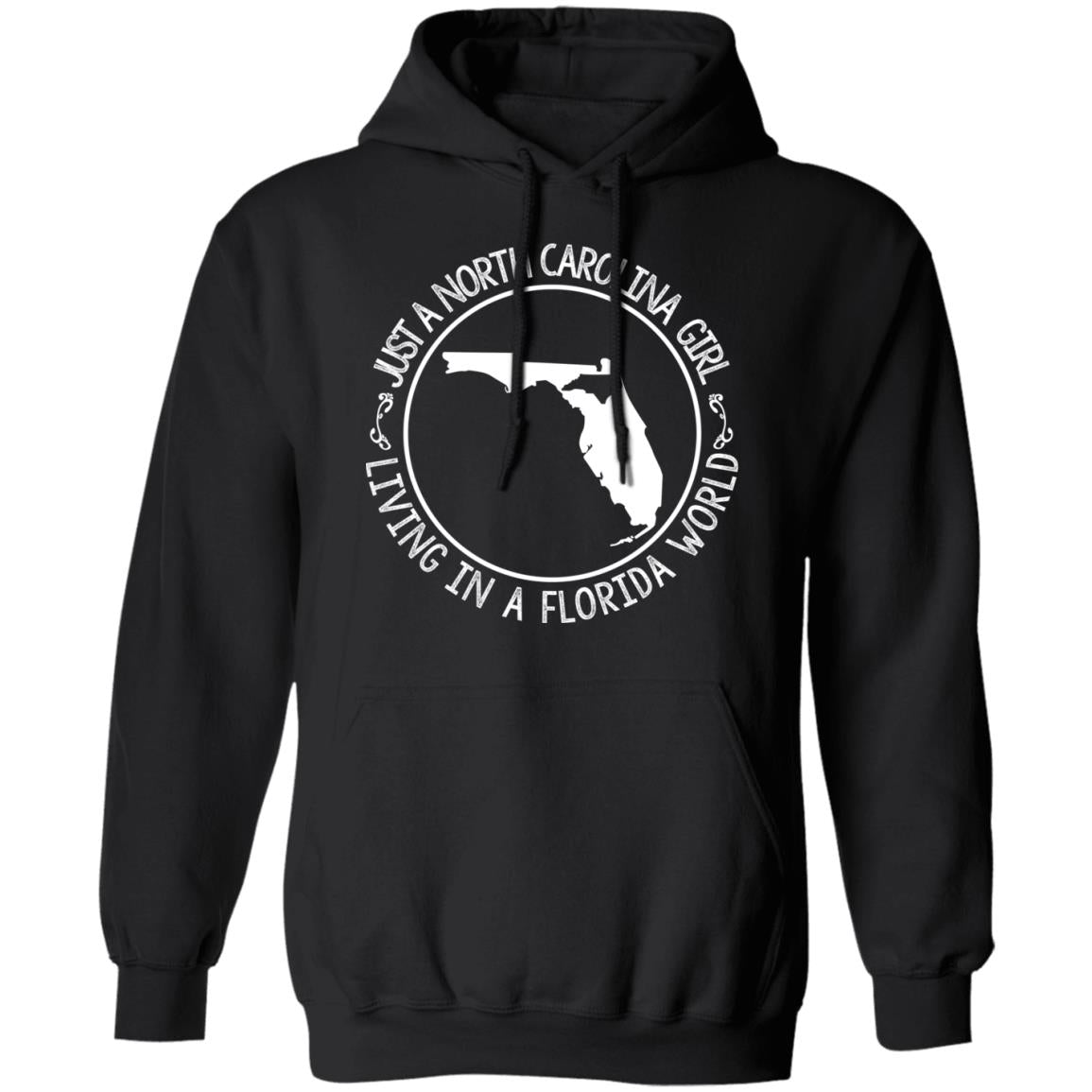 North Carolina Girl Living In Florida World T- Shirt - T-shirt Teezalo