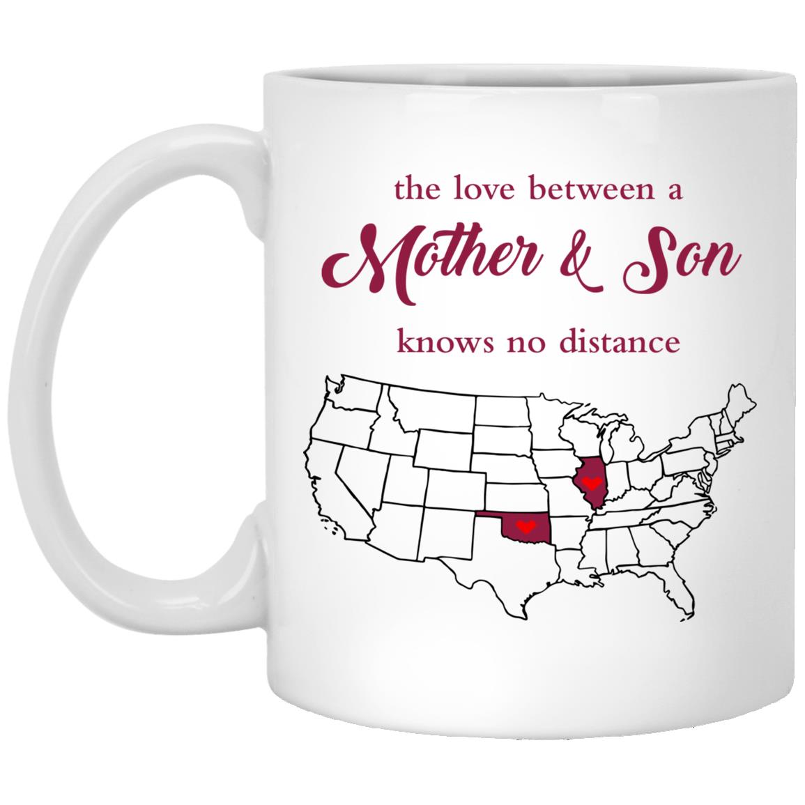 Oklahoma Illinois The Love Between Mother And Son Mug - Mug Teezalo