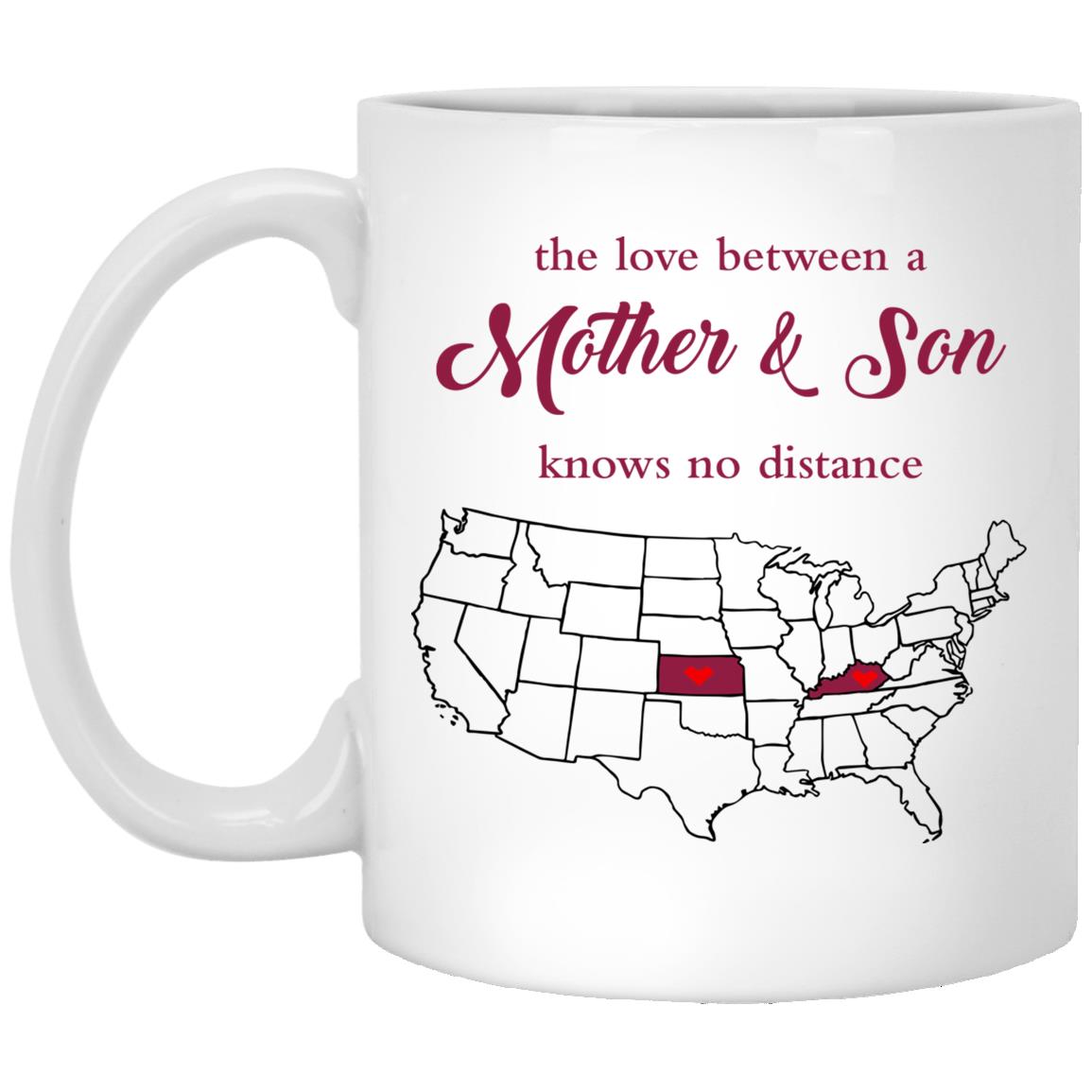 Kansas Kentucky The Love Between Mother And Son Mug - Mug Teezalo