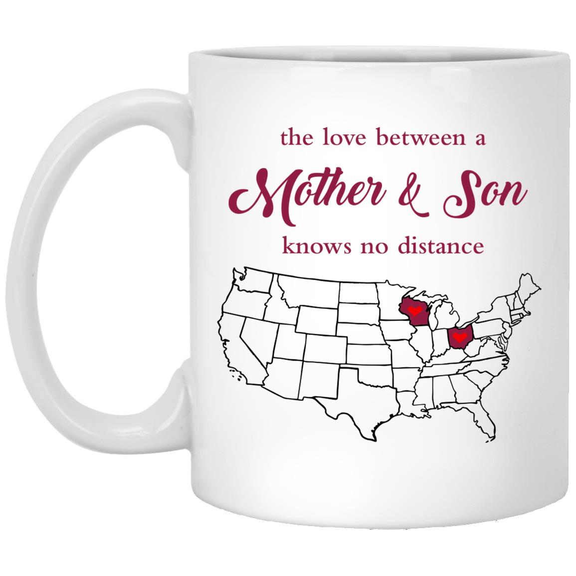 Wisconsin Ohio The Love Between Mother And Son Mug - Mug Teezalo
