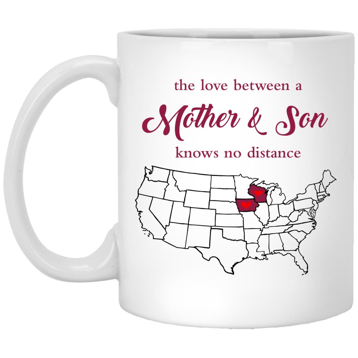 Wisconsin Iowa The Love Between Mother And Son Mug - Mug Teezalo