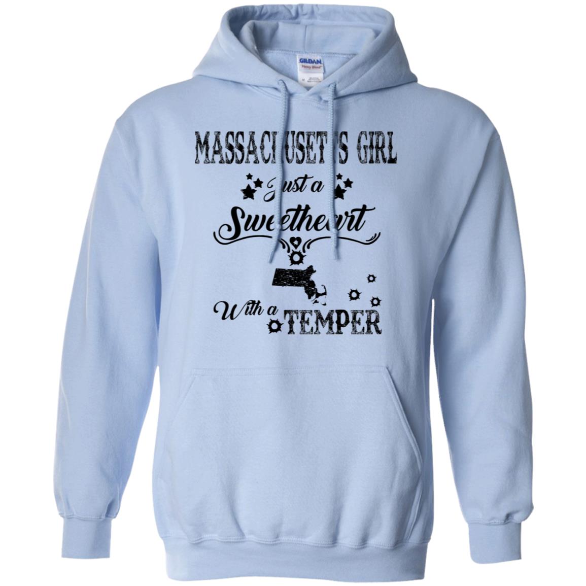 Massachusetts Girl Just Sweetheart With Temper T-shirt - T-shirt Teezalo