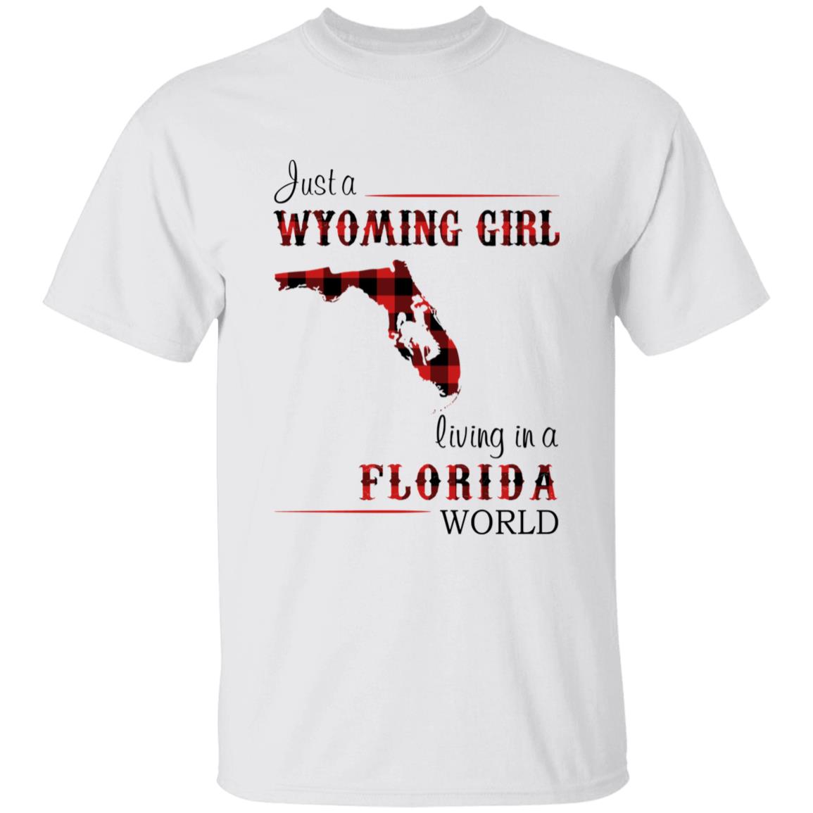 Just A Wyoming Girl Living In A Florida World T-shirt - T-shirt Born Live Plaid Red Teezalo