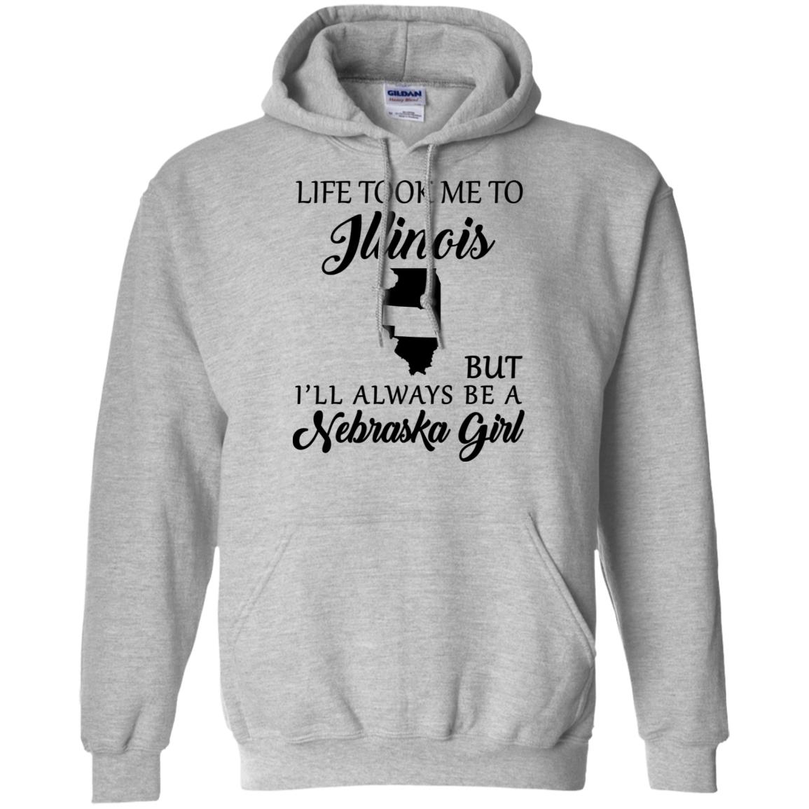 Nebraska Girl Life Took Me To Illinois T-Shirt - T-shirt Teezalo