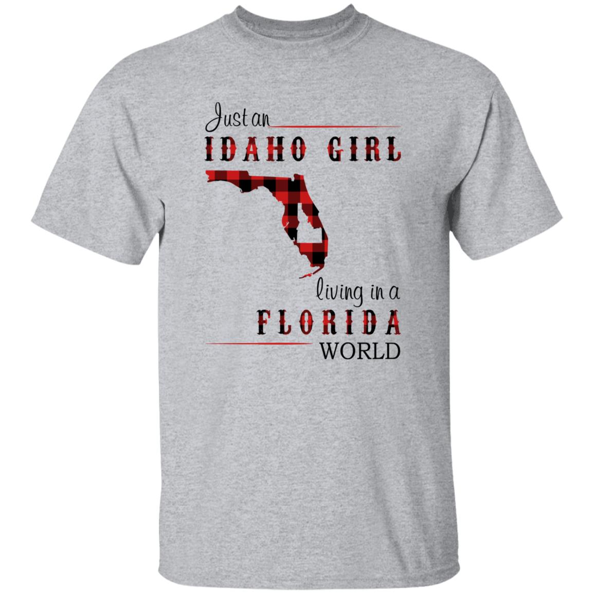 Just An Idaho Girl Living In A Florida World T-shirt - T-shirt Born Live Plaid Red Teezalo