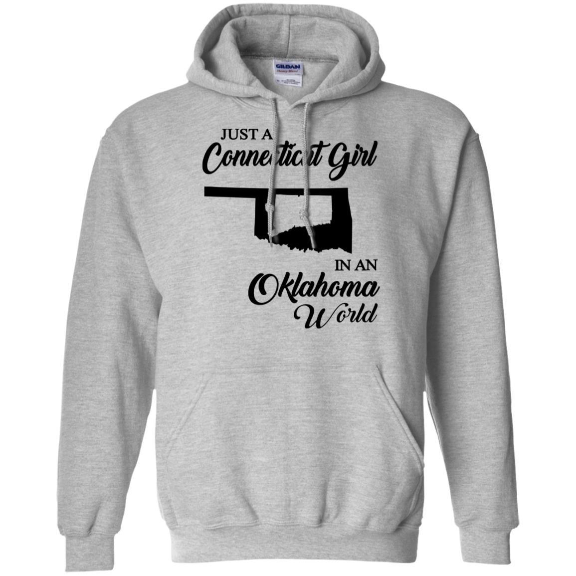 Just A Connecticut Girl In An Oklahoma World T-Shirt - T-shirt Teezalo
