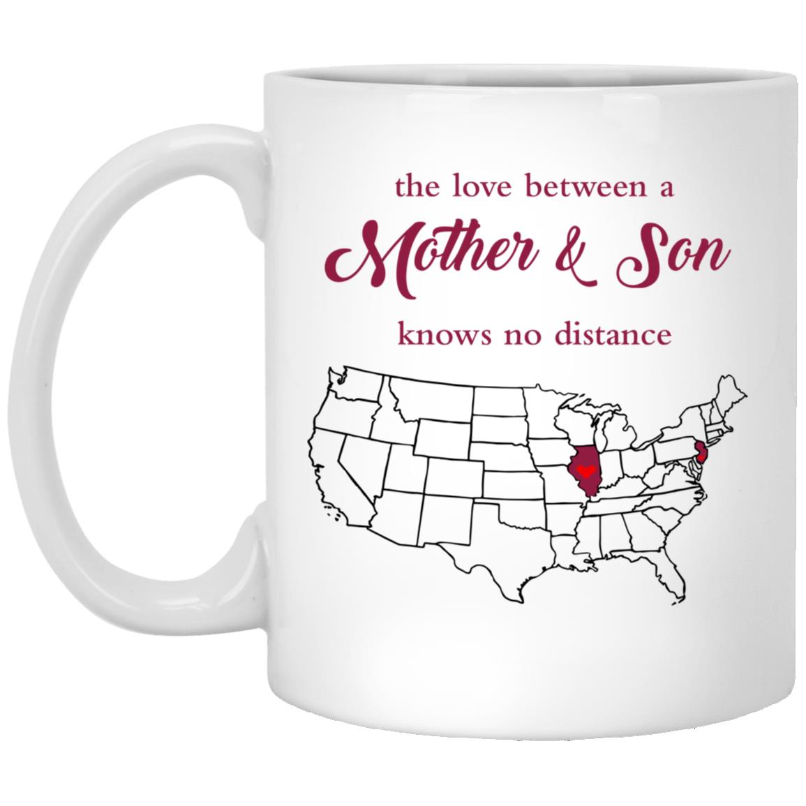 New Jersey Illinois The Love Between Mother And Son Mug - Mug Teezalo