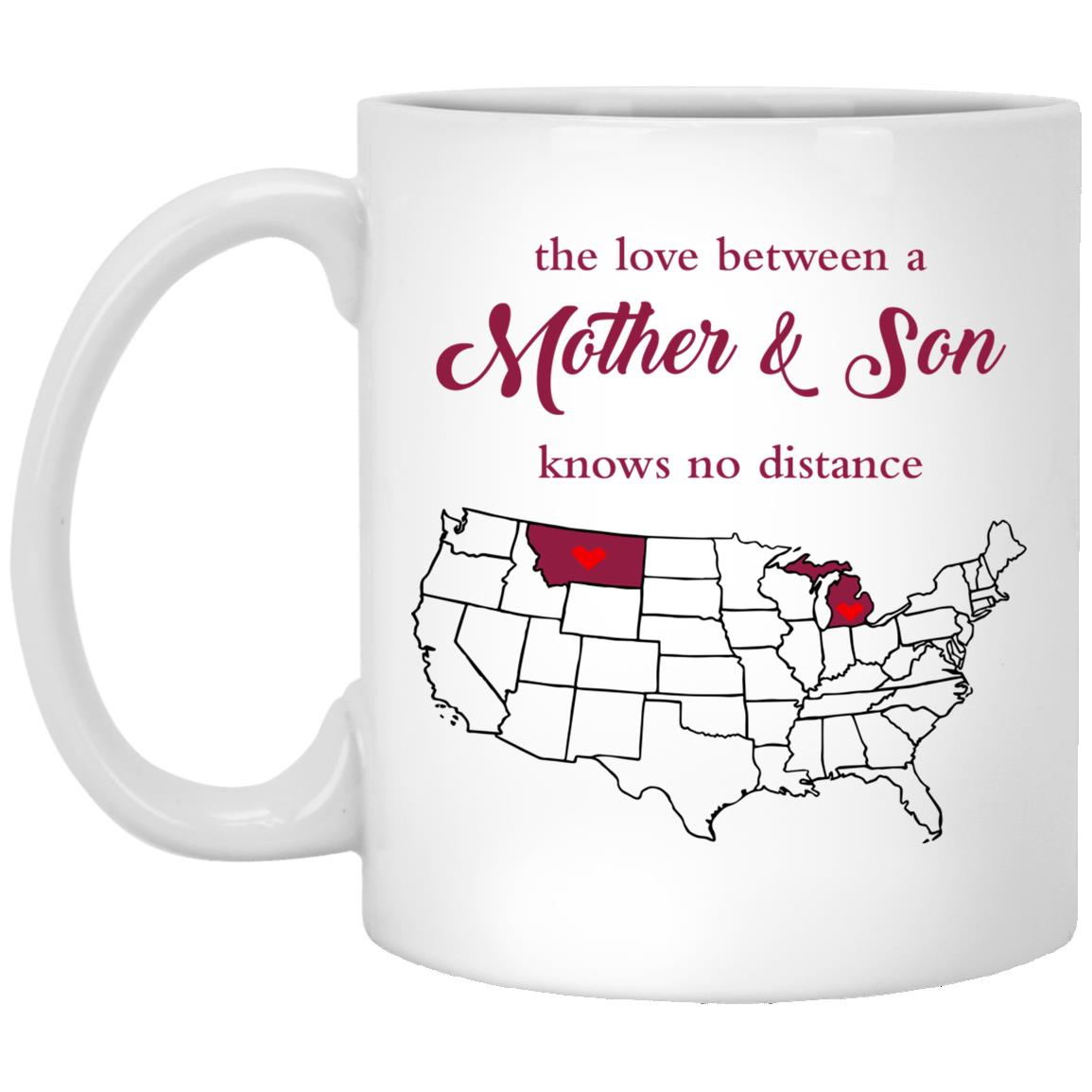 Montana Michigan The Love Between Mother And Son Mug - Mug Teezalo