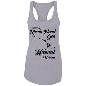 Just A Rhode Island Girl In A Hawaii World T-shirt - T-shirt Teezalo