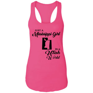 Just A Mississippi Girl In A Utah World T-Shirt - T-shirt Teezalo