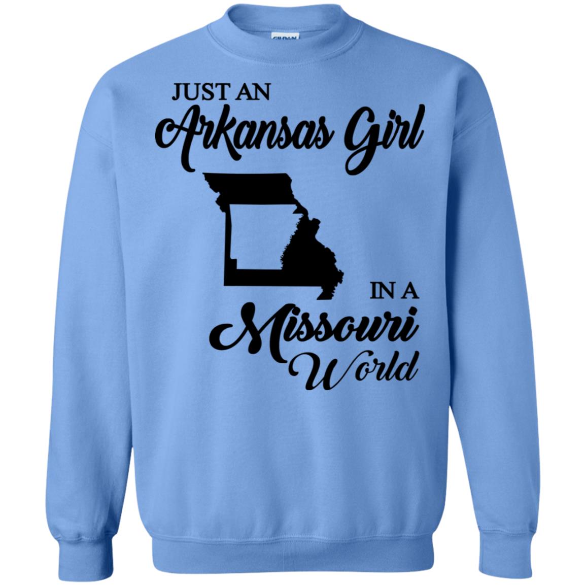 Just An Arkansas Girl In A Missouri World T-Shirt - T-shirt Teezalo