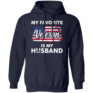 Veteran Wife T-shirt, My Favorite Veteran Is My Husband - T-shirt Veteran Teezalo