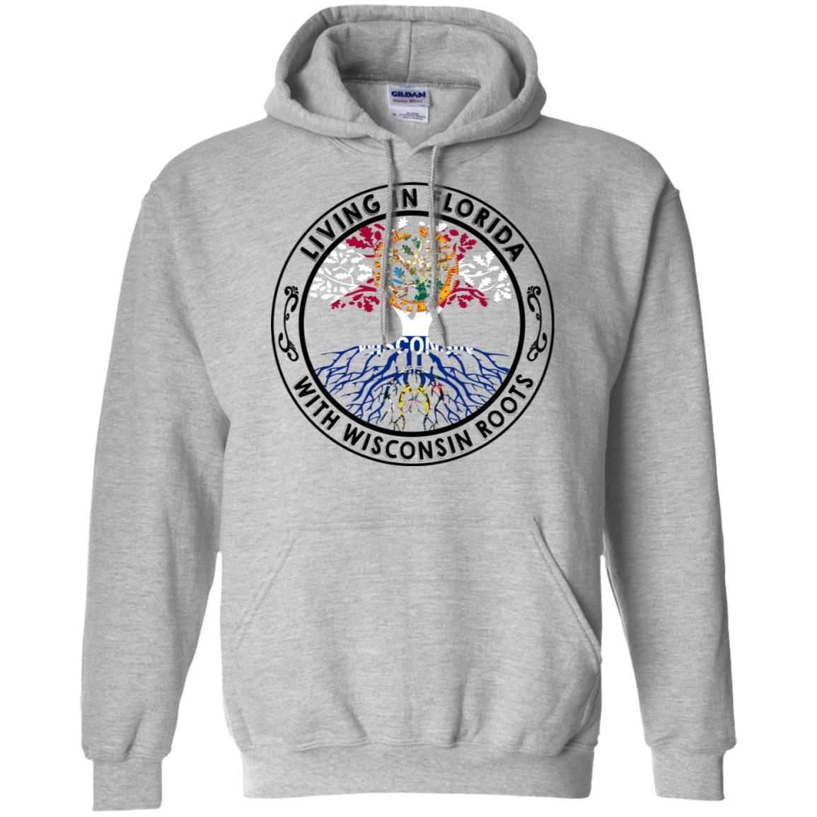 Living In Florida With Wisconsin Roots T-Shirt - T-shirt Teezalo