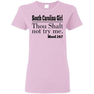 South Carolina Girl Thou Shalt Not Try Me T Shirt - T-shirt Teezalo