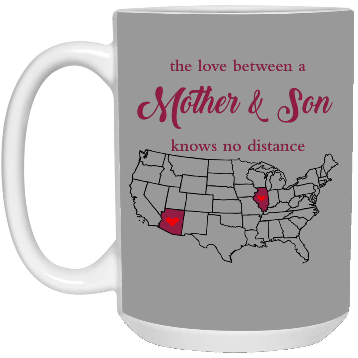Illinois Arizona The Love Between Mother And Son Mug - Mug Teezalo