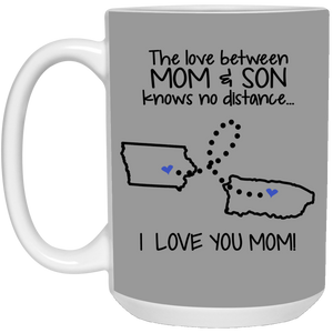 Puerto Rico Iowa The Love Between Mom And Son Mug - Mug Teezalo