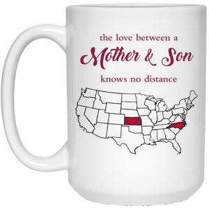 Kansas North Carolina The Love Between Mother And Son Mug - Mug Teezalo