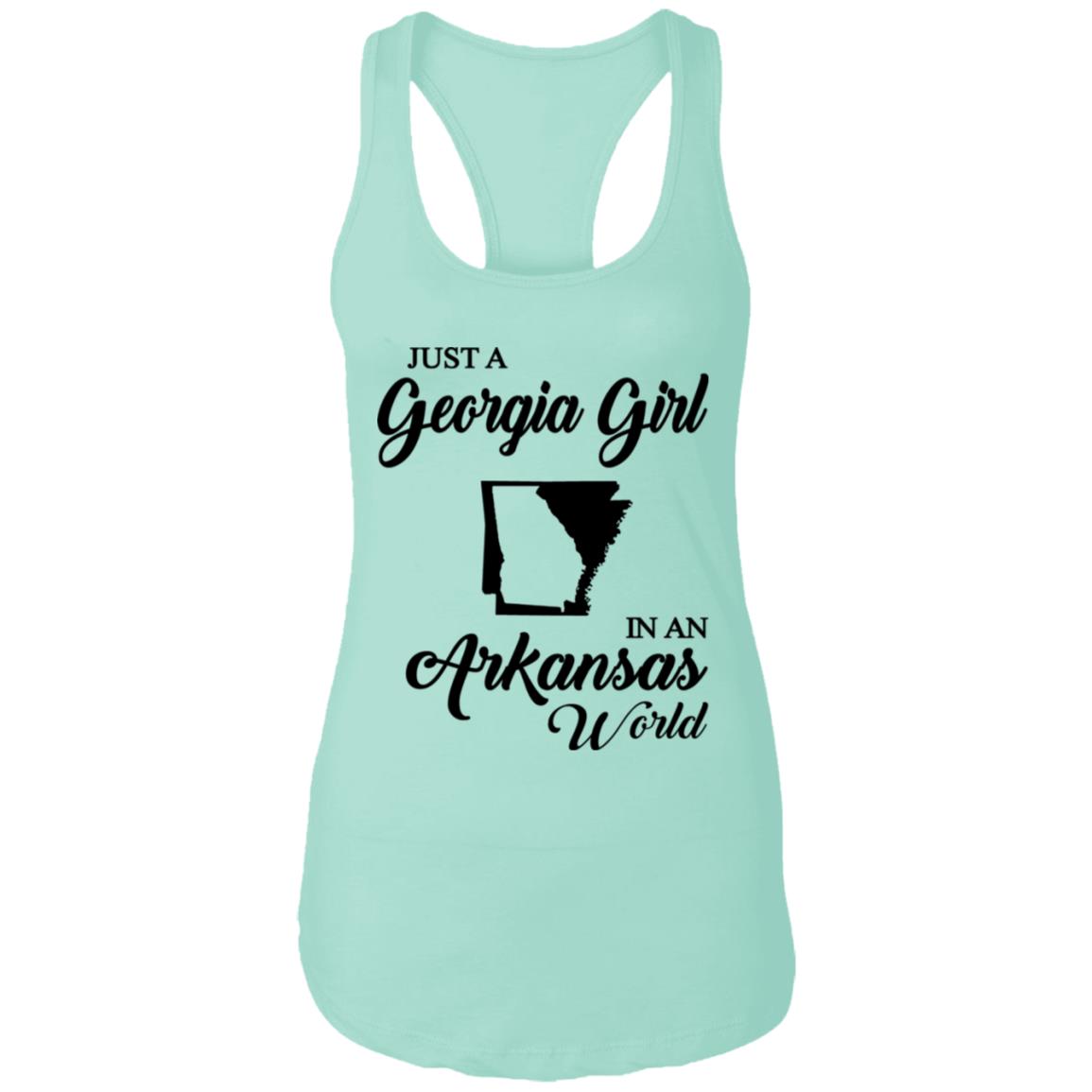Just A Georgia Girl In An Arkansas World T-Shirt - T-Shirt Teezalo