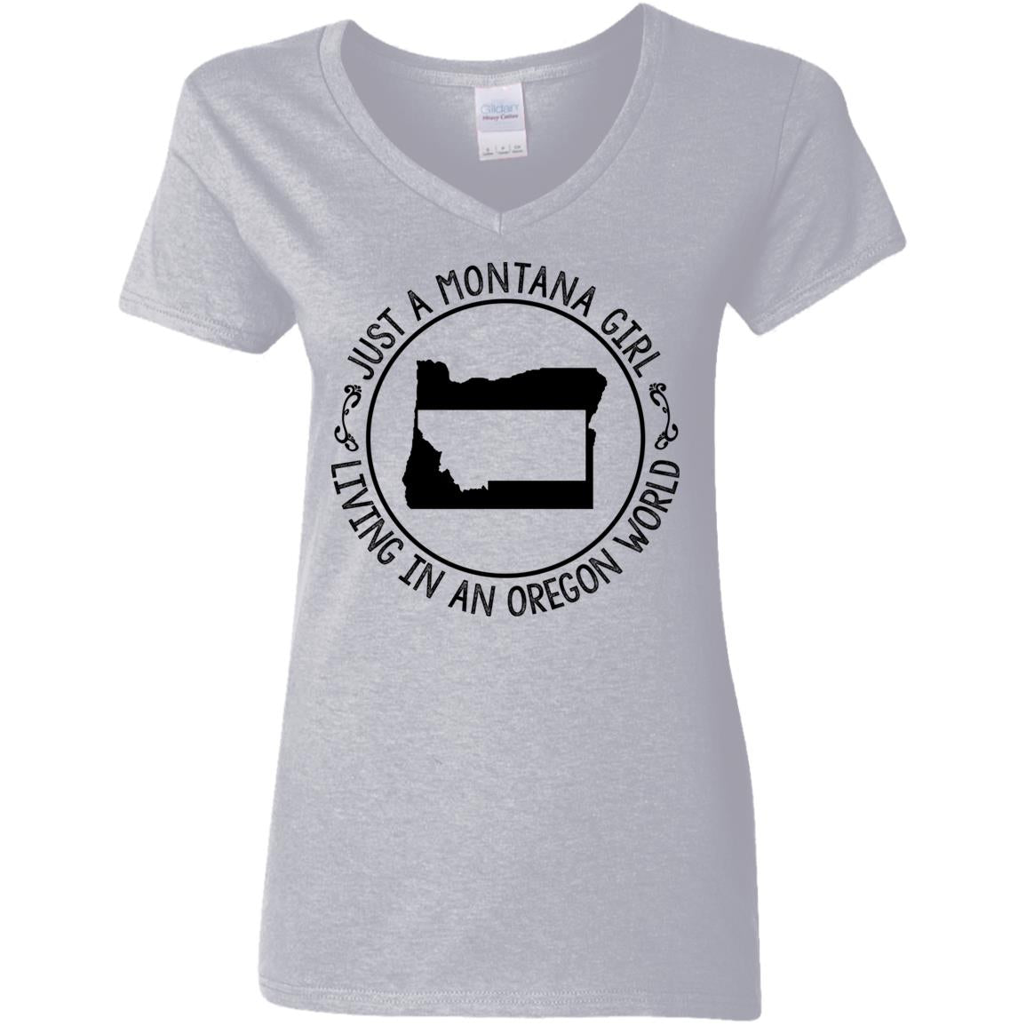 Montana Girl Living In Oregon World Hoodie - Hoodie Teezalo