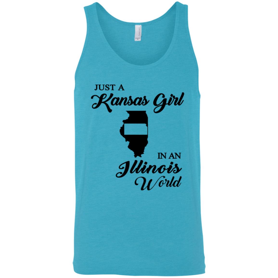 Just A Kansas Girl In An Illinois World T-Shirt - T-shirt Teezalo