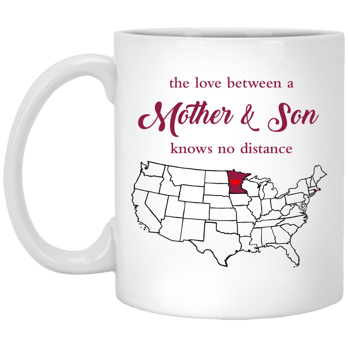 Minnesota Rhode Island The Love Between Mother And Son Mug - Mug Teezalo