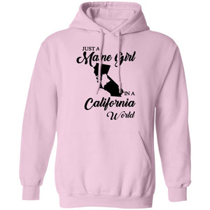 Just A Maine Girl In A California World T-Shirt - T-shirt Teezalo
