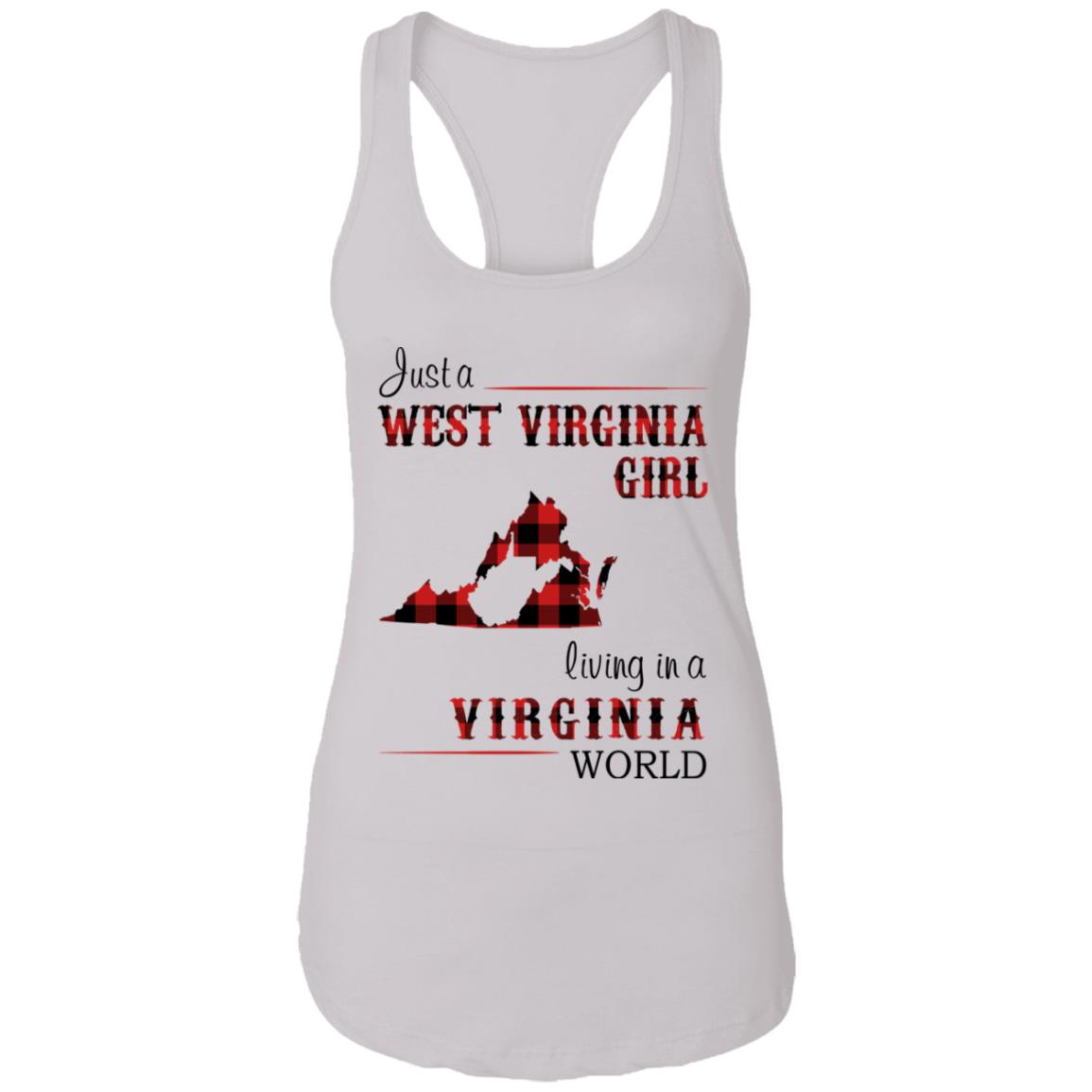 Just A West Virginia Girl Living In A Virginia World T Shirt - T-shirt Teezalo