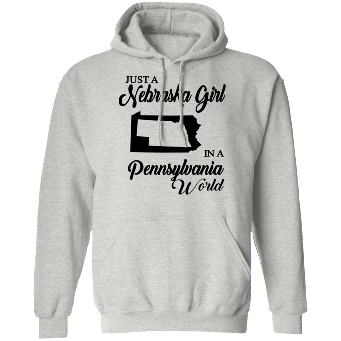 Just A Nebraska Girl In A Pennsylvania World T-Shirt - T-shirt Teezalo