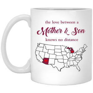 Arizona Michigan The Love Between Mother And Son Mug - Mug Teezalo