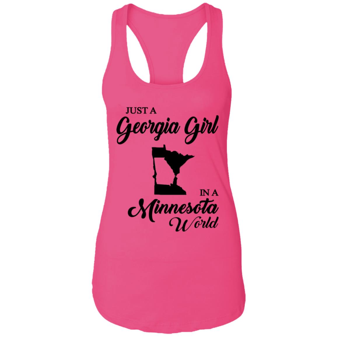 Just A Georgia Girl In A Minnesota World T-Shirt - T-Shirt Teezalo