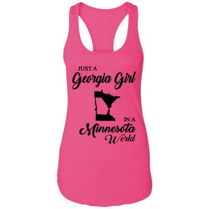 Just A Georgia Girl In A Minnesota World T-Shirt - T-Shirt Teezalo
