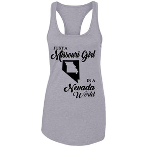 Just A Missouri Girl In A Nevada World T Shirt - T-shirt Teezalo