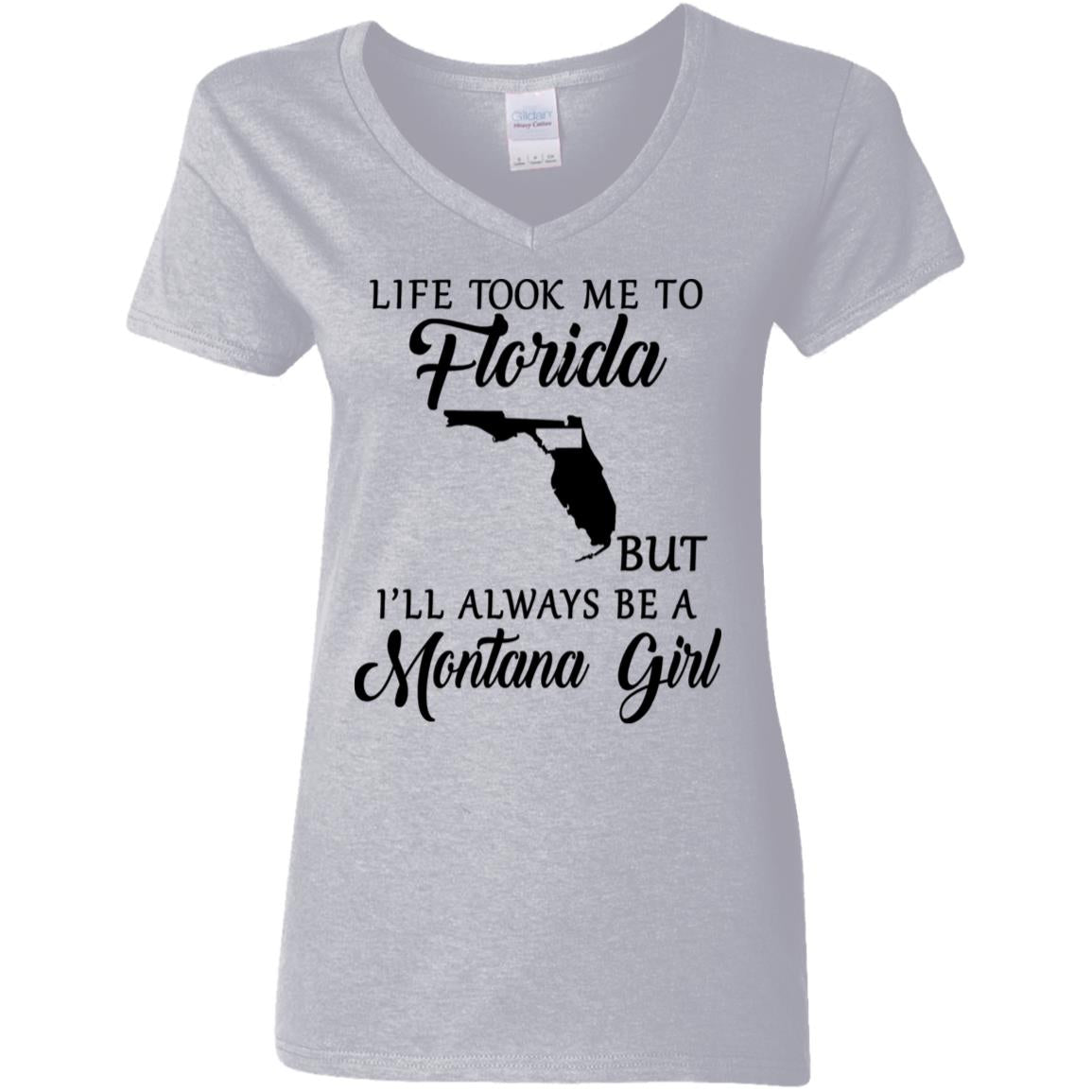 Life Took Me To Florida Always Be A Montana Girl T-Shirt - T-shirt Teezalo