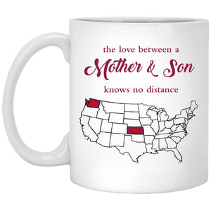 Kansas Washington The Love Between Mother And Son Mug - Mug Teezalo