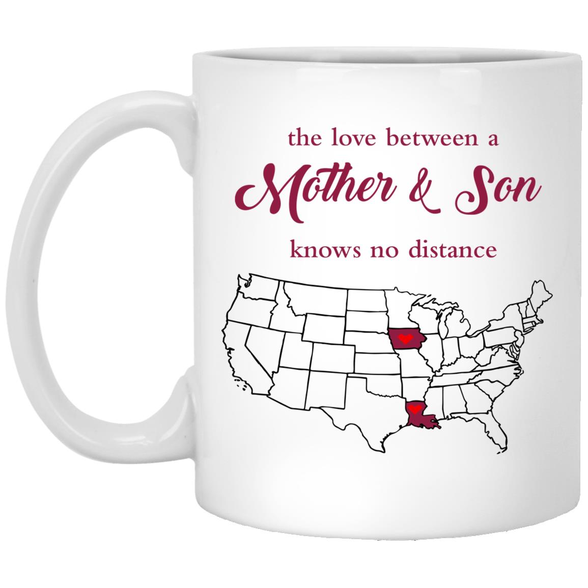 Iowa Louisiana The Love Between Mother And Son Mug - Mug Teezalo