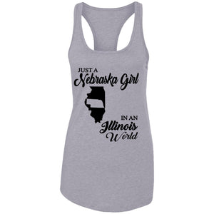Just A Nebraska Girl In An Illinois World T-Shirt - T-shirt Teezalo