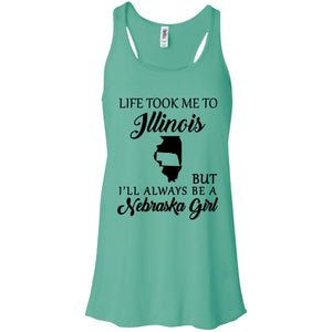 Nebraska Girl Life Took Me To Illinois T-Shirt - T-shirt Teezalo