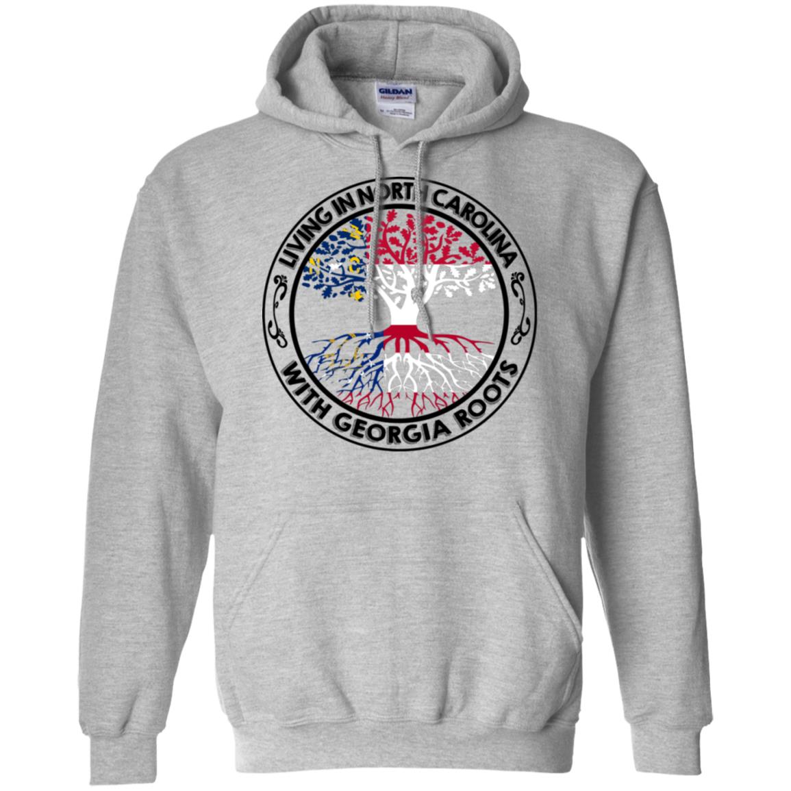 Living In North Carolina With Georgia Roots T-Shirt - T-Shirt Teezalo