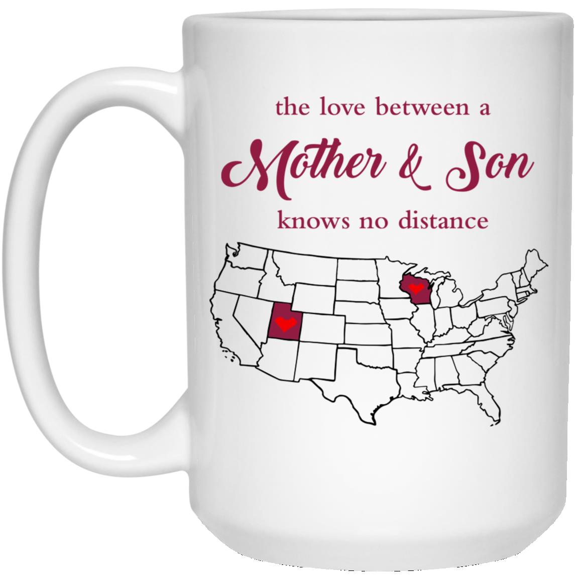 Wisconsin Utah The Love Between Mother And Son Mug - Mug Teezalo
