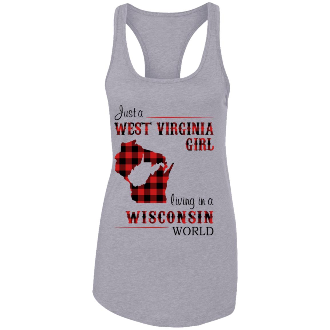 Just A West Virginia Girl Living In A Wisconsin World T Shirt - T-shirt Teezalo