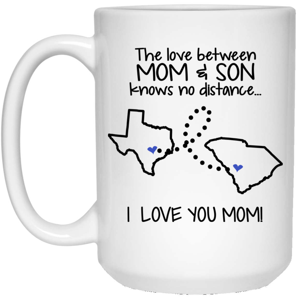 South Carolina Texas The Love Between Mom And Son Mug - Mug Teezalo