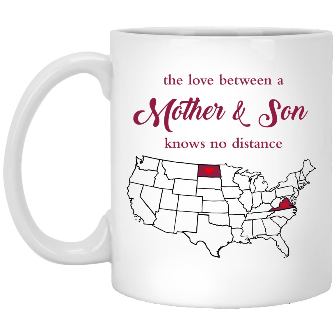 North Dakota Virginia The Love Between Mother And Son Mug - Mug Teezalo