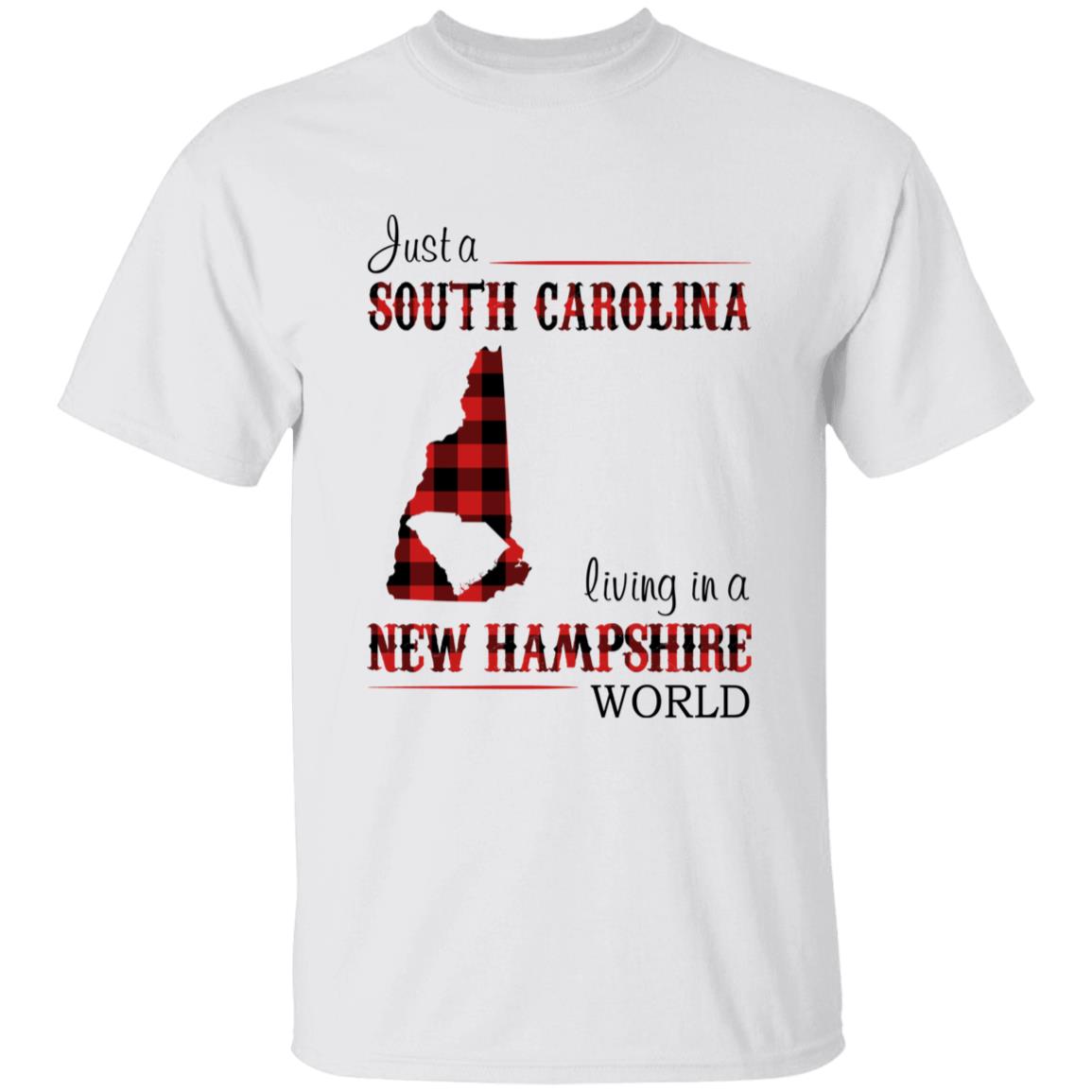 Just A South Carolina Girl Living In A New Hampshire World T-shirt - T-shirt Born Live Plaid Red Teezalo