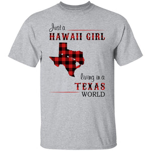 Just A Hawaii Girl Living In A Texas World T-shirt - T-shirt Teezalo