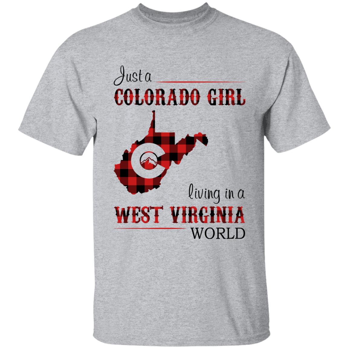 Just A Colorado Girl Living In A West Virginia World T-shirt - T-shirt Born Live Plaid Red Teezalo