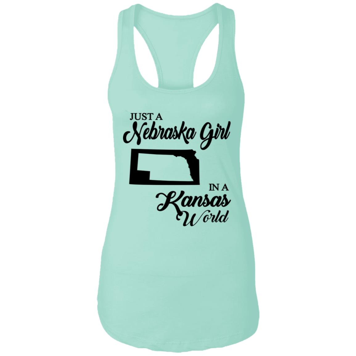 Just A Nebraska Girl In A Kansas World T-Shirt - T-shirt Teezalo