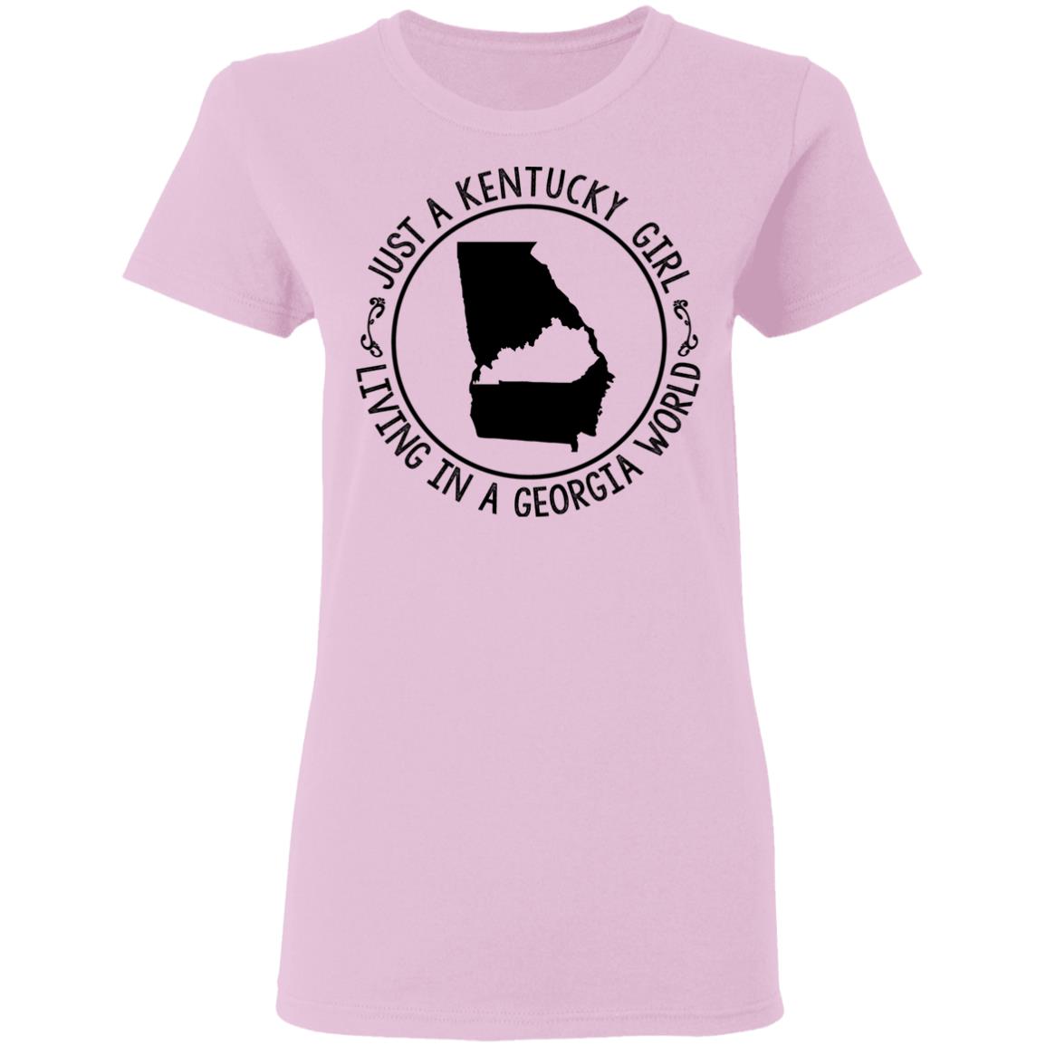 Kentucky Girl Living In Georgia World T-Shirt - T-shirt Teezalo