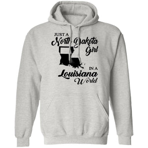 Just A North Dakota Girl In A Louisiana World T Shirt - T-shirt Teezalo