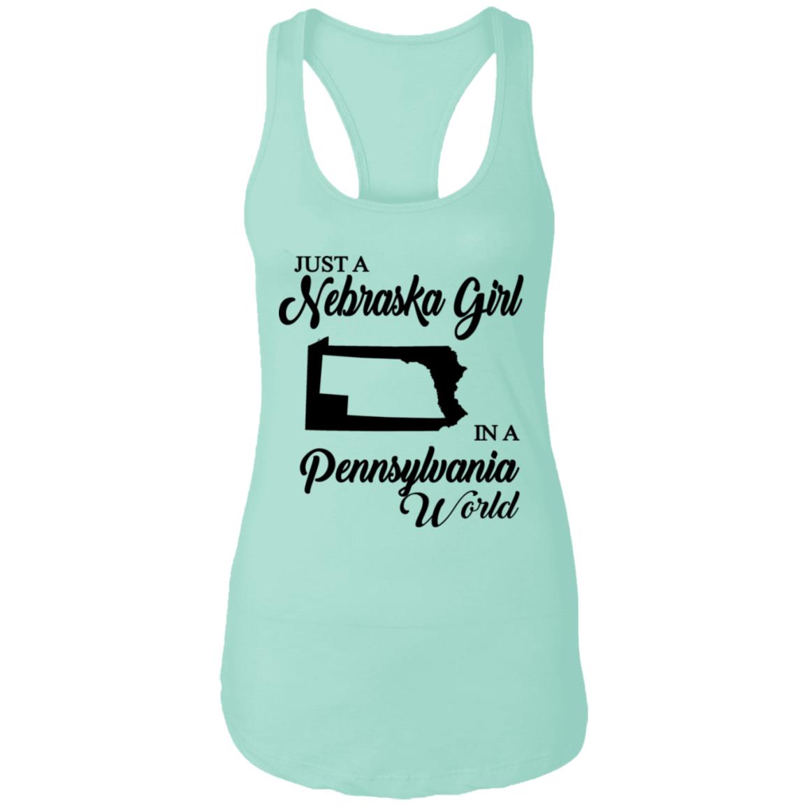 Just A Nebraska Girl In A Pennsylvania World T-Shirt - T-shirt Teezalo